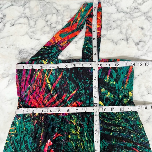 Soma one shoulder halter maxi dress soft jersey stretch tropical print small - Picture 9 of 11